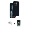MARSİLYAN™- iPhone 11 Kılıf Kıvılcım Çizgi Serisi - Siyah 360 Mat Full Body Arka Koruyucu + Pers Alüminyum Kamera Lens - GD