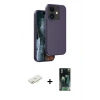 MARSİLYAN™- iPhone 11 Kılıf Kıvılcım Çizgi Serisi - Siyah 360 Mat Full Body Arka Koruyucu + Renkli Kamera Lens Koruma Cam - SI