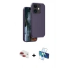 MARSİLYAN™- iPhone 11 Kılıf Kıvılcım Çizgi Serisi - Siyah 3D Antistatik Cam Ekran Koruyucu + Pers Alüminyum Kamera Lens - KI