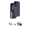 MARSİLYAN™- iPhone 11 Kılıf Kıvılcım Çizgi Serisi - Siyah 3D Antistatik Cam Ekran Koruyucu + Pers Alüminyum Kamera Lens - YL
