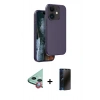 MARSİLYAN™- iPhone 11 Kılıf Kıvılcım Çizgi Serisi - Siyah 3D Antistatik Hayalet Cam Ekran Koruyucu + Raze Metal Kamera Lens - KI