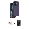 MARSİLYAN™- iPhone 11 Kılıf Kıvılcım Çizgi Serisi - Siyah 3D Antistatik Hayalet Cam Ekran Koruyucu + Pers Alüminyum Kamera Lens - KI