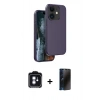 MARSİLYAN™- iPhone 11 Kılıf Kıvılcım Çizgi Serisi - Siyah 3D Antistatik Hayalet Cam Ekran Koruyucu + PVD Metal Kamera Lens - MI