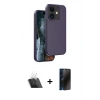 MARSİLYAN™- iPhone 11 Kılıf Kıvılcım Çizgi Serisi - Siyah 3D Antistatik Hayalet Cam Ekran Koruyucu + Kamera Lens Koruma Cam - SF
