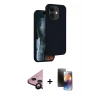 MARSİLYAN™- iPhone 11 Kılıf Kıvılcım Çizgi Serisi - Siyah 3D Antistatik Mat Seramik Nano Ekran Koruyucu + Raze Metal Kamera Lens - SH
