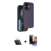 MARSİLYAN™- iPhone 11 Kılıf Kıvılcım Çizgi Serisi - Siyah 3D Antistatik Mat Seramik Nano Ekran Koruyucu + Kamera Lens Koruma Cam - SF