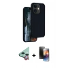 MARSİLYAN™- iPhone 11 Kılıf Kıvılcım Çizgi Serisi - Siyah 3D Antistatik Mat Seramik Nano Ekran Koruyucu + Raze Metal Kamera Lens - KI