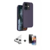 MARSİLYAN™- iPhone 11 Kılıf Kıvılcım Çizgi Serisi - Siyah 3D Antistatik Mat Seramik Nano Ekran Koruyucu + Raze Metal Kamera Lens - GS