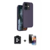 MARSİLYAN™- iPhone 11 Kılıf Kıvılcım Çizgi Serisi - Siyah 3D Antistatik Mat Seramik Nano Ekran Koruyucu + PVD Metal Kamera Lens - SH