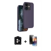 MARSİLYAN™- iPhone 11 Kılıf Kıvılcım Çizgi Serisi - Siyah 3D Antistatik Mat Seramik Nano Ekran Koruyucu + PVD Metal Kamera Lens - TU
