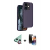MARSİLYAN™- iPhone 11 Kılıf Kıvılcım Çizgi Serisi - Siyah 3D Antistatik Mat Seramik Nano Ekran Koruyucu + Raze Metal Kamera Lens - KI