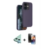 MARSİLYAN™- iPhone 11 Kılıf Kıvılcım Çizgi Serisi - Siyah 3D Antistatik Mat Seramik Nano Ekran Koruyucu + Raze Metal Kamera Lens - MI