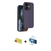 MARSİLYAN™- iPhone 11 Kılıf Kıvılcım Çizgi Serisi - Siyah 3D Antistatik Seramik Nano Ekran Koruyucu + Rainbow Kamera Lens Koruma Cam - KI