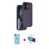 MARSİLYAN™- iPhone 11 Kılıf Kıvılcım Çizgi Serisi - Siyah 3D Antistatik Seramik Nano Ekran Koruyucu + Neon Fosforlu Kamera Lens - MI