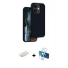 MARSİLYAN™- iPhone 11 Kılıf Kıvılcım Çizgi Serisi - Siyah 3D Antistatik Seramik Nano Ekran Koruyucu + Renkli Kamera Lens Koruma Cam - SI