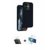 MARSİLYAN™- iPhone 11 Kılıf Kıvılcım Çizgi Serisi - Siyah 3D Antistatik Seramik Nano Ekran Koruyucu + Kamera Lens Koruma Cam - SF