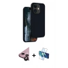 MARSİLYAN™- iPhone 11 Kılıf Kıvılcım Çizgi Serisi - Siyah 3D Antistatik Seramik Nano Ekran Koruyucu + Siyah Raze Metal Kamera Lens