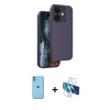 MARSİLYAN™- iPhone 11 Kılıf Kıvılcım Çizgi Serisi - Siyah 3D Antistatik Seramik Nano Ekran Koruyucu + Neon Fosforlu Kamera Lens - YL