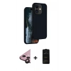 MARSİLYAN™- iPhone 11 Kılıf Kıvılcım Çizgi Serisi - Siyah 6D Antistatik Mat Seramik Hayalet Nano Ekran Koruyucu + Raze Metal Kamera Lens - SH