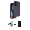 MARSİLYAN™- iPhone 11 Kılıf Kıvılcım Çizgi Serisi - Siyah 6D Antistatik Mat Seramik Hayalet Nano Ekran Koruyucu + Raze Metal Kamera Lens - KI