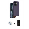 MARSİLYAN™- iPhone 11 Kılıf Kıvılcım Çizgi Serisi - Siyah 6D Antistatik Mat Seramik Hayalet Nano Ekran Koruyucu + Pers Alüminyum Kamera Lens - GI