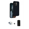 MARSİLYAN™- iPhone 11 Kılıf Kıvılcım Çizgi Serisi - Siyah 6D Antistatik Mat Seramik Hayalet Nano Ekran Koruyucu + Pers Alüminyum Kamera Lens - LT