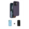 MARSİLYAN™- iPhone 11 Kılıf Kıvılcım Çizgi Serisi - Siyah 6D Antistatik Mat Seramik Hayalet Nano Ekran Koruyucu + Neon Fosforlu Kamera Lens - YL
