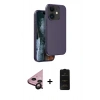 MARSİLYAN™- iPhone 11 Kılıf Kıvılcım Çizgi Serisi - Siyah 6D Antistatik Mat Seramik Hayalet Nano Ekran Koruyucu + Raze Metal Kamera Lens - SH