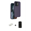 MARSİLYAN™- iPhone 11 Kılıf Kıvılcım Çizgi Serisi - Siyah 6D Antistatik Mat Seramik Hayalet Nano Ekran Koruyucu + Renkli Kamera Lens Koruma Cam - TU