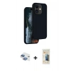 MARSİLYAN™- iPhone 11 Kılıf Kıvılcım Çizgi Serisi - Siyah 6D Mat Seramik Hayalet Nano Ekran Koruyucu + Pers Alüminyum Kamera Lens - GI