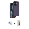 MARSİLYAN™- iPhone 11 Kılıf Kıvılcım Çizgi Serisi - Siyah 6D Mat Seramik Hayalet Nano Ekran Koruyucu + Pers Alüminyum Kamera Lens - LT