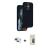 MARSİLYAN™- iPhone 11 Kılıf Kıvılcım Çizgi Serisi - Siyah 6D Mat Seramik Hayalet Nano Ekran Koruyucu + Pers Alüminyum Kamera Lens - LT