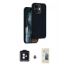 MARSİLYAN™- iPhone 11 Kılıf Kıvılcım Çizgi Serisi - Siyah 6D Mat Seramik Hayalet Nano Ekran Koruyucu + PVD Metal Kamera Lens - MI