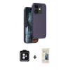 MARSİLYAN™- iPhone 11 Kılıf Kıvılcım Çizgi Serisi - Siyah 6D Mat Seramik Hayalet Nano Ekran Koruyucu + PVD Metal Kamera Lens - MI