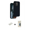 MARSİLYAN™- iPhone 11 Kılıf Kıvılcım Çizgi Serisi - Siyah 6D Mat Seramik Hayalet Nano Ekran Koruyucu + Renkli Kamera Lens Koruma Cam - TU
