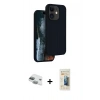 MARSİLYAN™- iPhone 11 Kılıf Kıvılcım Çizgi Serisi - Siyah 6D Mat Seramik Hayalet Nano Ekran Koruyucu + Pers Alüminyum Kamera Lens - YL