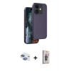 MARSİLYAN™- iPhone 11 Kılıf Kıvılcım Çizgi Serisi - Siyah Bilvis 3D Cam Ekran Koruyucu + Pers Alüminyum Kamera Lens - GI