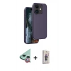 MARSİLYAN™- iPhone 11 Kılıf Kıvılcım Çizgi Serisi - Siyah Bilvis 3D Cam Ekran Koruyucu + Raze Metal Kamera Lens - KI