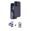MARSİLYAN™- iPhone 11 Kılıf Kıvılcım Çizgi Serisi - Siyah Bilvis 3D Cam Ekran Koruyucu + Raze Metal Kamera Lens - MR