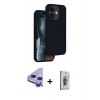 MARSİLYAN™- iPhone 11 Kılıf Kıvılcım Çizgi Serisi - Siyah Bilvis 3D Cam Ekran Koruyucu + Raze Metal Kamera Lens - MR