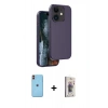 MARSİLYAN™- iPhone 11 Kılıf Kıvılcım Çizgi Serisi - Siyah Bilvis 3D Cam Ekran Koruyucu + Neon Fosforlu Kamera Lens - TU