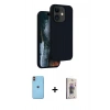 MARSİLYAN™- iPhone 11 Kılıf Kıvılcım Çizgi Serisi - Siyah Bilvis 3D Cam Ekran Koruyucu + Neon Fosforlu Kamera Lens - TU