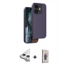 MARSİLYAN™- iPhone 11 Kılıf Kıvılcım Çizgi Serisi - Siyah Bilvis 3D Cam Ekran Koruyucu + Raze Metal Kamera Lens - GS
