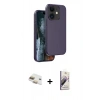 MARSİLYAN™- iPhone 11 Kılıf Kıvılcım Çizgi Serisi - Siyah Bilvis 3D Mat Cam Ekran Koruyucu + Pers Alüminyum Kamera Lens - GD