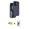 MARSİLYAN™- iPhone 11 Kılıf Kıvılcım Çizgi Serisi - Siyah Bilvis 3D Mat Cam Ekran Koruyucu + Rainbow Kamera Lens Koruma Cam - KI