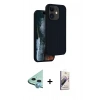 MARSİLYAN™- iPhone 11 Kılıf Kıvılcım Çizgi Serisi - Siyah Bilvis 3D Mat Cam Ekran Koruyucu + Raze Metal Kamera Lens - MI