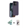 MARSİLYAN™- iPhone 11 Kılıf Kıvılcım Çizgi Serisi - Siyah Bilvis 3D Mat Cam Ekran Koruyucu + Raze Metal Kamera Lens - MI