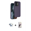 MARSİLYAN™- iPhone 11 Kılıf Kıvılcım Çizgi Serisi - Siyah Bilvis 3D Mat Cam Ekran Koruyucu + Pers Alüminyum Kamera Lens - GI