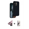 MARSİLYAN™- iPhone 11 Kılıf Kıvılcım Çizgi Serisi - Siyah Bilvis 3D Mat Cam Ekran Koruyucu + Raze Metal Kamera Lens - SH
