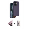 MARSİLYAN™- iPhone 11 Kılıf Kıvılcım Çizgi Serisi - Siyah Bilvis 3D Mat Cam Ekran Koruyucu + Raze Metal Kamera Lens - SH